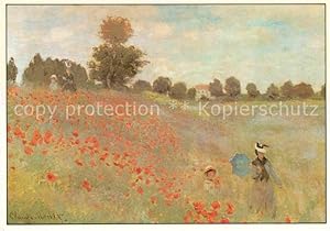 Bild des Verkufers fr Postkarte Carte Postale Knstlerkarte Claude Monet Mohnblumen Impressionismus zum Verkauf von Versandhandel Boeger