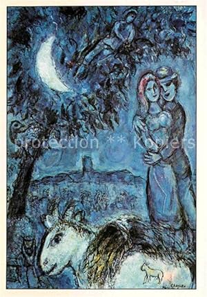 Bild des Verkufers fr Postkarte Carte Postale Knstlerkarte Marc Chagall Bauern aus Vence 1964 Pariser Schule Moderne Kunst zum Verkauf von Versandhandel Boeger