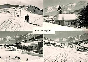 Postkarte Carte Postale Sörenberg LU Wintersportplatz Kirche Alpenpanorama