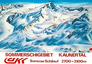 Postkarte Carte Postale Skifahren Kaunertal