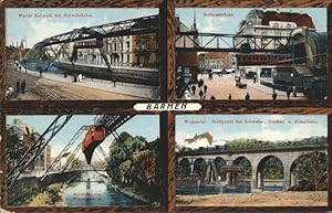 Postkarte Carte Postale Barmen Wuppertal Werter Rollwerk Schwebebahn Rathausbrücke
