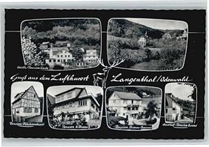 Postkarte Carte Postale Langenthal Odenwald Pension Flächsenhaar H. Braun Krone *