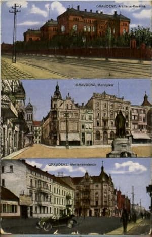 Postkarte Carte Postale 10006918 Graudenz Westpreussen Graudenz Feldpost Kaserne Marktplatz Marie...