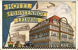 Postkarte Carte Postale 30137413 Leipzig Leipzig Hotel Fuerstenhof Kuenstlerkarte signiert Leff *...