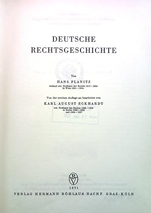 Bild des Verkufers fr Deutsche Rechtsgeschichte. zum Verkauf von books4less (Versandantiquariat Petra Gros GmbH & Co. KG)