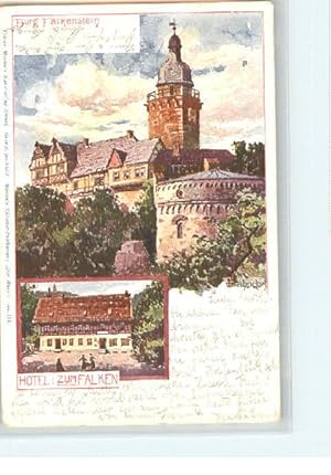 Postkarte Carte Postale 40170554 Falkenstein Harz Burg Falkenstein Hotel zum Falken Kuenstlerkart...