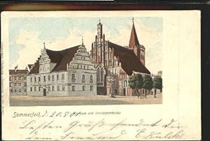 Postkarte Carte Postale 10373842 Sommerfeld Lubsko Rathaus Kirche x 1901 Sommerfeld Lubsko