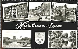 Postkarte Carte Postale 40419087 Herten Westfalen Herten Westfalen Rathaus Schloss Zeche Teich He...
