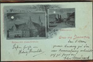 Postkarte Carte Postale 40490614 Sommerfeld Lubsko Rathaus Kirche Breitestrasse x 1898 Sommerfeld...