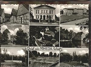 Postkarte Carte Postale 41539968 Rheda-Wiedenbrueck Freibad Schlossmuehle Bahnhof Rathaus Alte Fa...