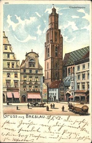 Postkarte Carte Postale 40820202 Breslau Niederschlesien Breslau Elisabethkirche x Wroclaw