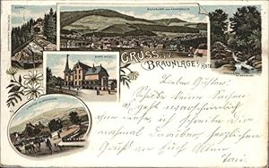 Postkarte Carte Postale 40869624 Braunlage Braunlage Harz Klippe Berghotel Wasserfall Litho x Bra...