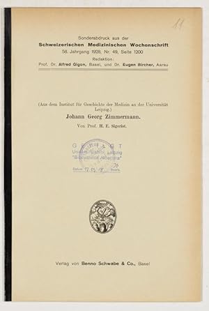 Seller image for Johann Georg Zimmermann. for sale by Antiq. F.-D. Shn - Medicusbooks.Com