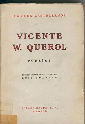 Imagen del vendedor de Vicente W. Querol: Poesias a la venta por El Boletin