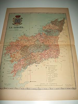 Seller image for Mapa de la provincia de La Corua. 1901. Firmado por Benito Chias for sale by EL BOLETIN