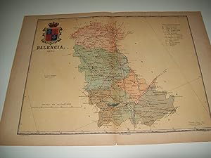 Seller image for Mapa de la provincia de Palencia. 1901. Firmado por Benito Chias for sale by EL BOLETIN
