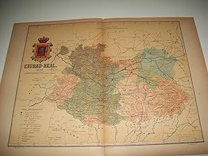 Seller image for Mapa de la provincia de Ciudad Real. 1902. Firmado por Benito Chias for sale by EL BOLETIN