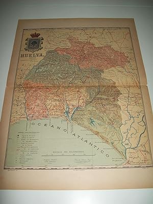 Seller image for Mapa de la provincia de Huelva. 1903. Firmado por Benito Chias. for sale by EL BOLETIN