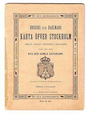 Imagen del vendedor de Karta fver Stockholm enligt senast faststlld reglering samt med bde nya och gamla gatunamn. Granskad  Stadsingenirskontoret. Tredje upplagan. a la venta por Centralantikvariatet