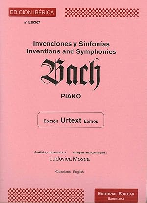 Imagen del vendedor de BACH - Invenciones y Sinfonias a 2 y 3 voces para Piano (Urtext) (Mosca) a la venta por Mega Music