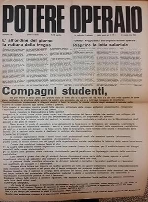 Potere Operaio numero 18 anno II 1970 11-18 aprile Compagni studenti