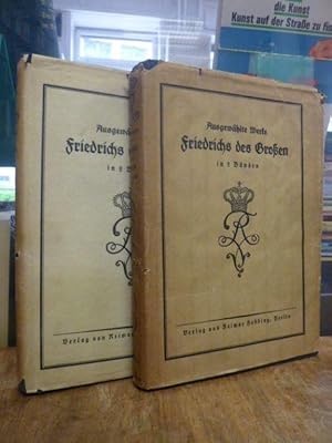 Immagine del venditore per Ausgewhlte Werke Friedrichs des Groen in deutscher bersetzung, Erster (1.) Band: Historische und militrische Schriften, Briefe / Zweiter (2.) Band: Politische und philosophische Schriften, Gedichte, (Neue Ausgabe), 2 Bnde (= alles), mit Illustrationen von Adolph von Menzel, hrsg. von Gustav Berthold Volz, venduto da Antiquariat Orban & Streu GbR