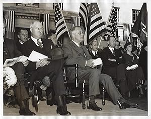 An original press photo of President Franklin Delano Roosevelt at a Washington D.C. Justice build...