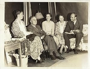 An original press photo of then-New York Governor Franklin Delano Roosevelt with his wife, Eleano...