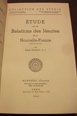 Étude sur les Relations des Jésuites de la Nouvelle-France (1632-1672)