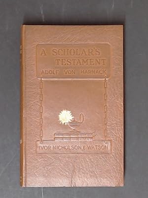 Imagen del vendedor de A scholar's testament. a la venta por Wissenschaftliches Antiquariat Zorn