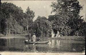 Bild des Verkufers fr Ansichtskarte / Postkarte Montfermeil Seine Saint Denis, Piece d'eau de Chateau Rouge, barque zum Verkauf von akpool GmbH