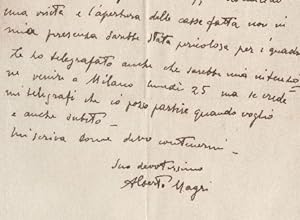 2 lettere e 1 cartolina autografe firmate inviate al giornalista Augusto Guido Bianchi.
