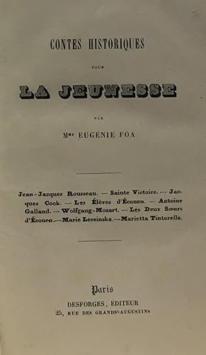 Contes historiques pour la jeunesse - Rousseau Victoire Cook alland Mozart Ecouen