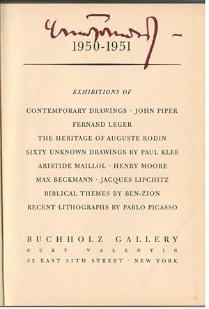 Exhibitions. 11 Kataloge 1950 - 1951 der Gallery Buchholz - Curt Valentin, New York in einem Band...