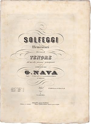 Solfeggi elementari per voce di Tenore. Ad uso dei giovani principianti. Op. 16