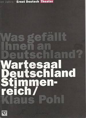 Seller image for Programmheft Wartesaal Deutschland Stimmenreich von Klaus Pohl Premiere 22. August 1996 Spielzeit 1996 / 97 for sale by Programmhefte24 Schauspiel und Musiktheater der letzten 150 Jahre