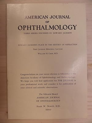 Imagen del vendedor de American Journal of Ophthalmology Third Series Founded a la venta por Archives Books inc.