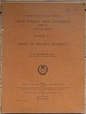 Notes on Trochus niloticus. Great Barrier Reef Expedition, Scientific Reports, Volume III number ...