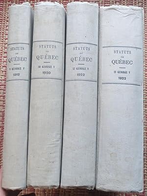 STATUTS DE QUÉBEC. 4 VOLUMES. 1919, 1920, 1922