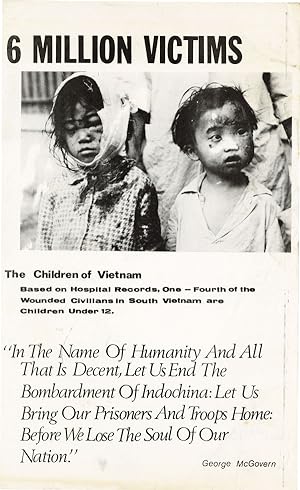 Broadside: "6 Million Victims. The Children of Vietnam: Based on Hospital Records, One-Fourth of ...