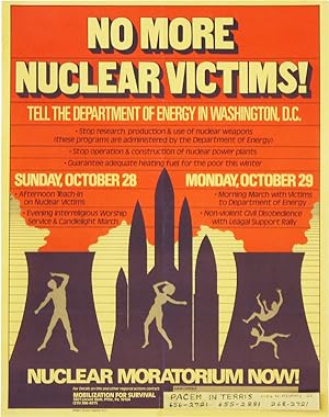 Poster: No More Nuclear Victims! Tell the Department of Energy in Washington, D.C. - Nuclear Mora...