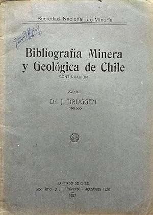 Bild des Verkufers fr Bibliografa Minera y Geolgica de Chile. Segunda Parte zum Verkauf von Librera Monte Sarmiento