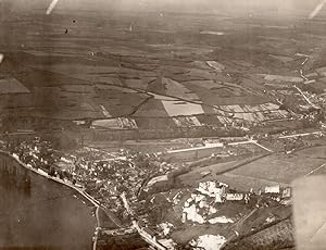 Northern? France WWI Town & Fortress Aerial View old Photo 1918