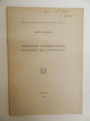 Seller image for Osservazioni geomorfologiche sui monti di Livignasco for sale by Libreria Spalavera