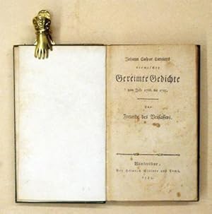 Johann Caspar Lavaters vermischte Gereimte Gedichte vom Jahr 1766, bis 1785. Für Freunde des Verf...