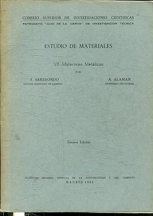 ESTUDIO DE MATERIALES. VII: MATERIALES METALICOS.