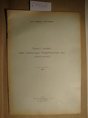 Sopra i caratteri dells sottofamiglia Halophiloscinae Kess. (Isopodi terrestri)