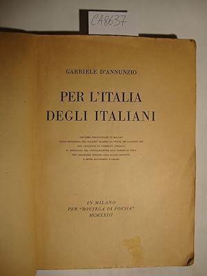 Per l'Italia degli italiani (Discorso pronunziato in Milano dalla ringhiera del Palazzo Marino la...
