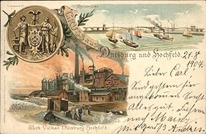 Postkarte Carte Postale 41356019 Duisburg Ruhr Vulkan Werk Duisburg Hochfeld Rheinbruecke Duisburg