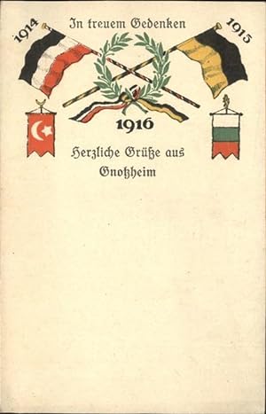 Postkarte Carte Postale 11368946 Fahnen Gnotzheim Schwarz-Weiss-Rot Heraldik
